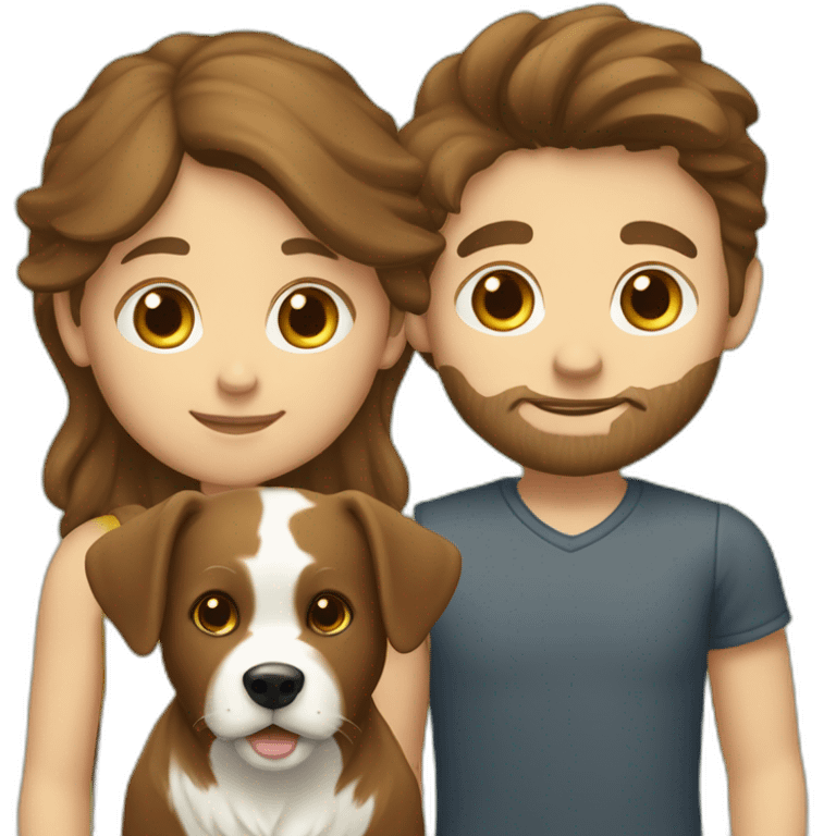 girl-with-long-brown-hair,-a-boy-with-short-beard-and-brown-short-hair,and-appenzell-mountain-dog emoji