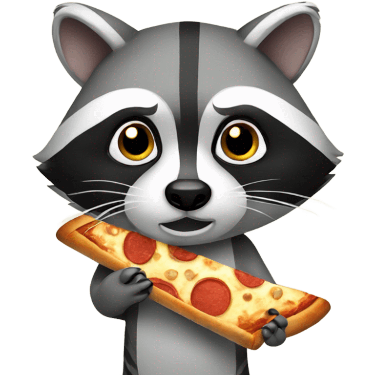 Raccoon holding a pizza slice emoji