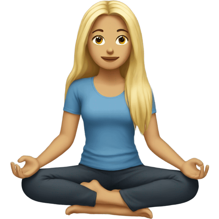 Blonde girl longhair meditation  emoji