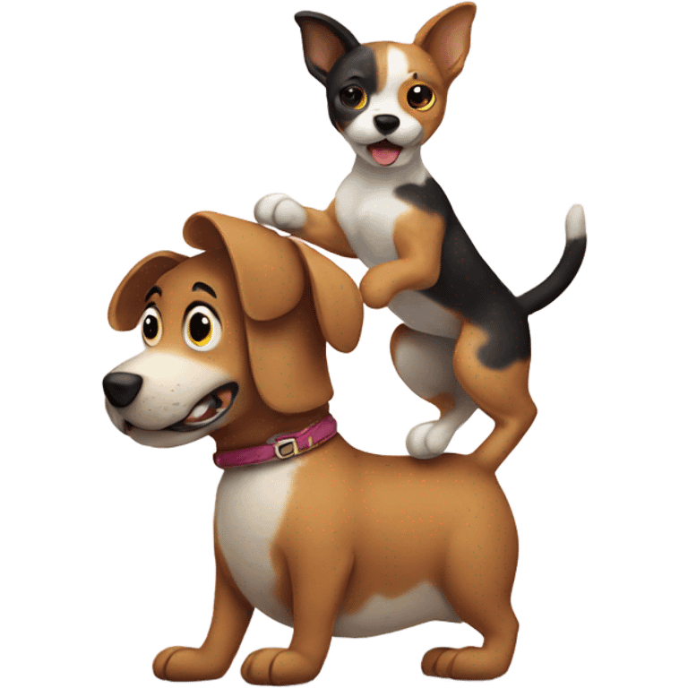 Dog riding cat emoji