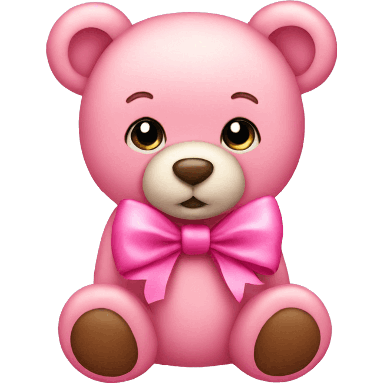 pink teddy bear with pink bow emoji