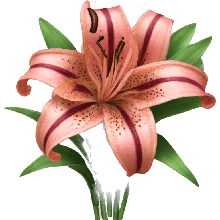 Pink tiger lily bouquet  emoji