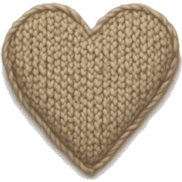 Knitted beige heart emoji