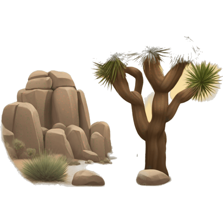 Joshua trees and rocks emoji