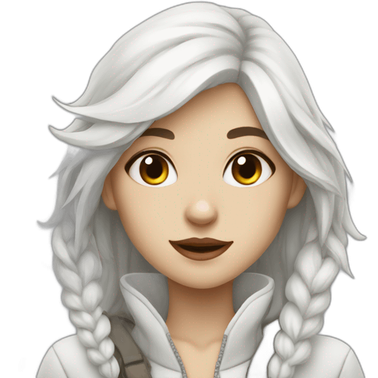 white Wolf girl emoji