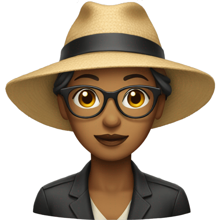 Woman wearing a hat and glasses emoji