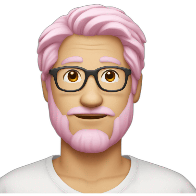 pinkhair-fat-middleage-man-whiteskin-redspectacle emoji