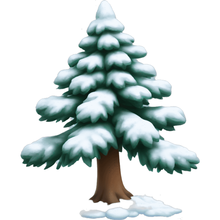 beautiful snowy spruce  emoji