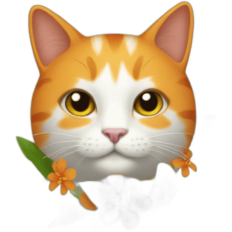 orange flower cat emoji