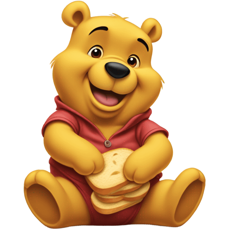 Winnie the pooh eating bread emoji