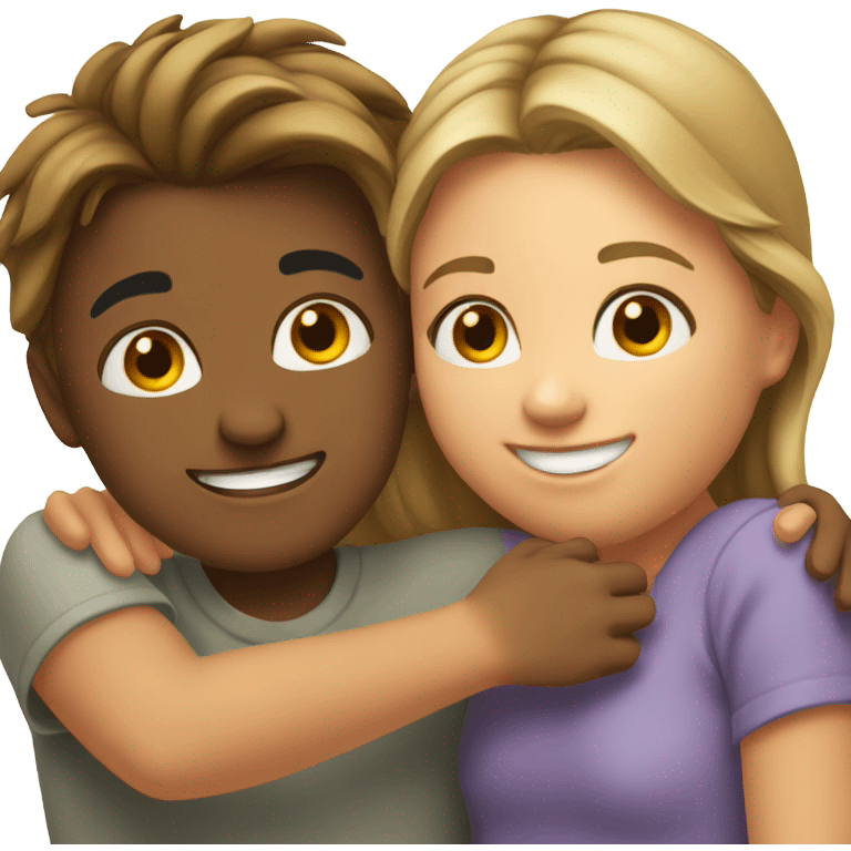 Girl and boy hugging emoji