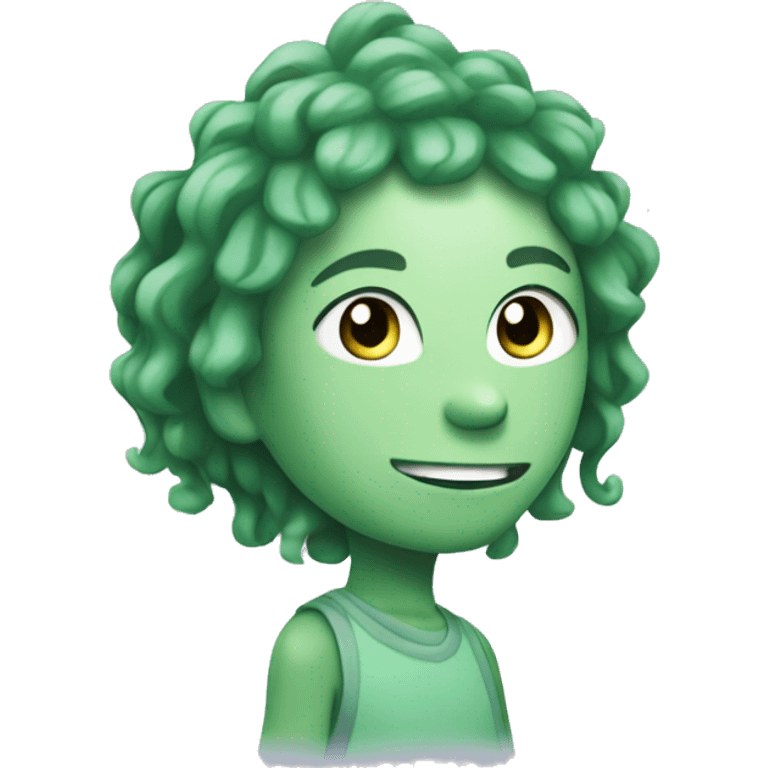 light green pearl from steven universe with short green dreads emoji