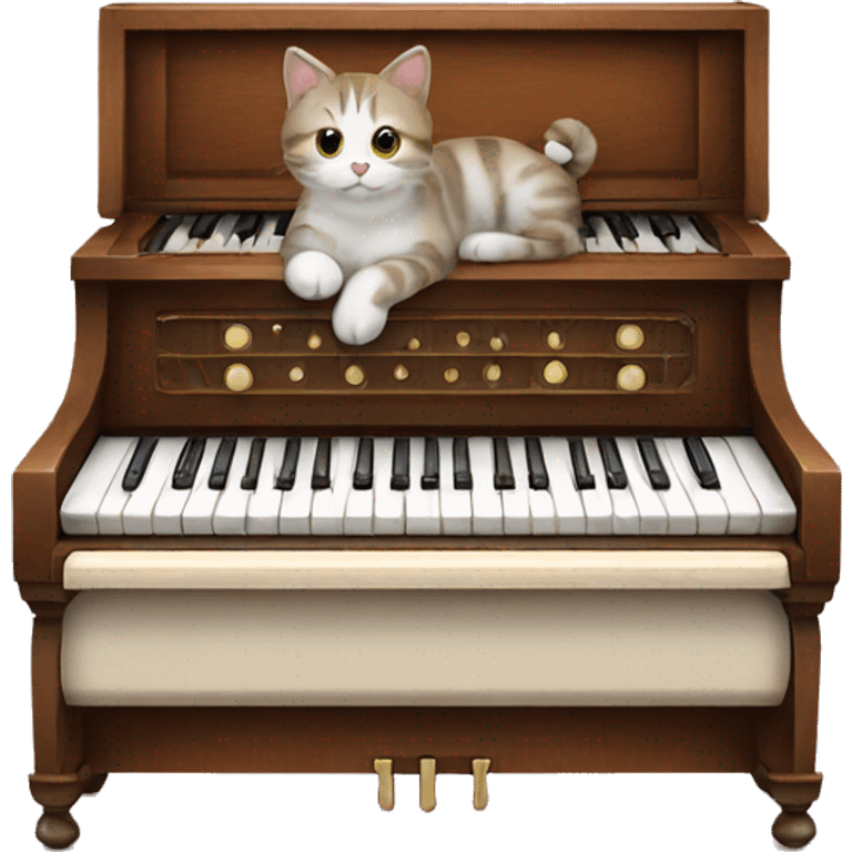 Harmonium played by cat emoji