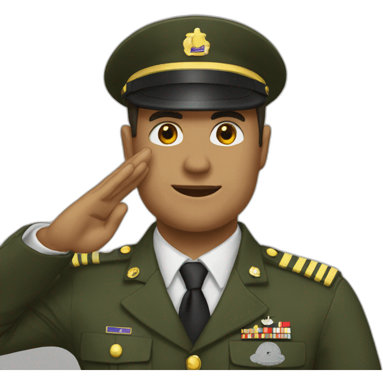 miltary captain doing the salute emoji