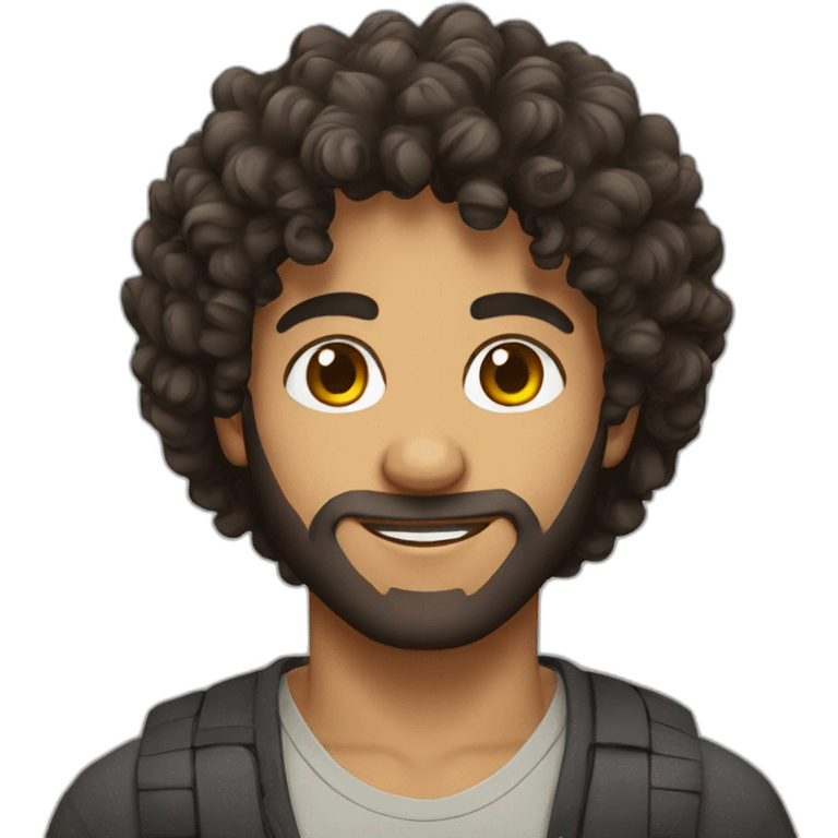 face of a afghani curly hair dude emoji