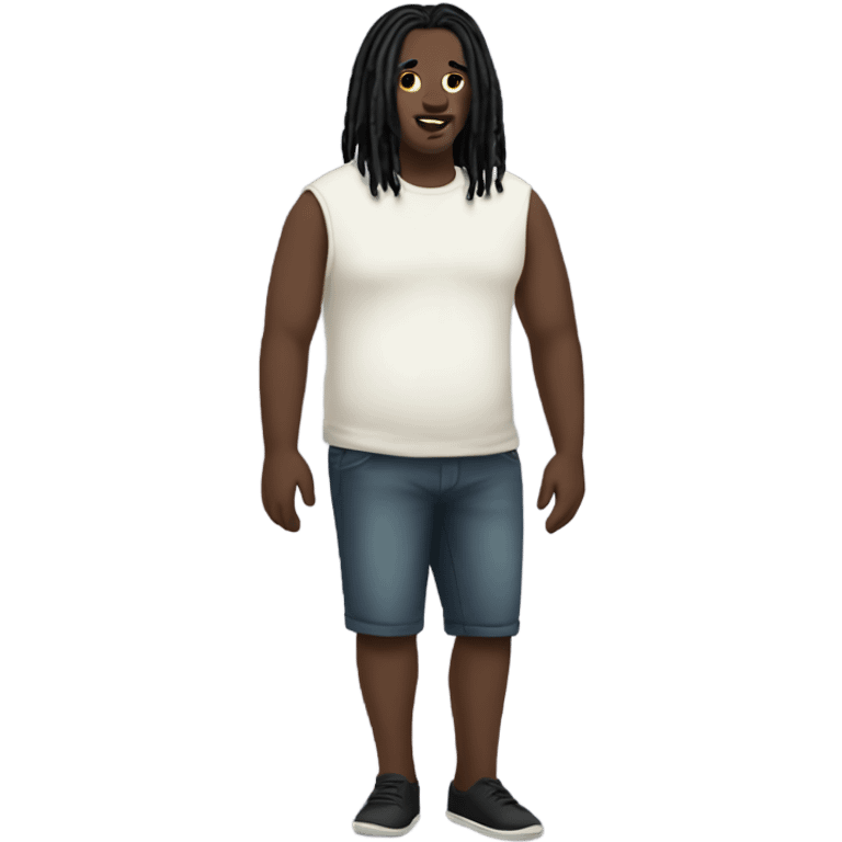 plus size pale skin man with black locs full body emoji