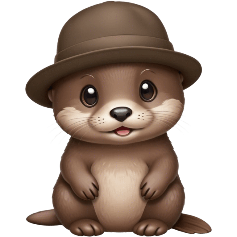 a baby otter wearing a hat emoji