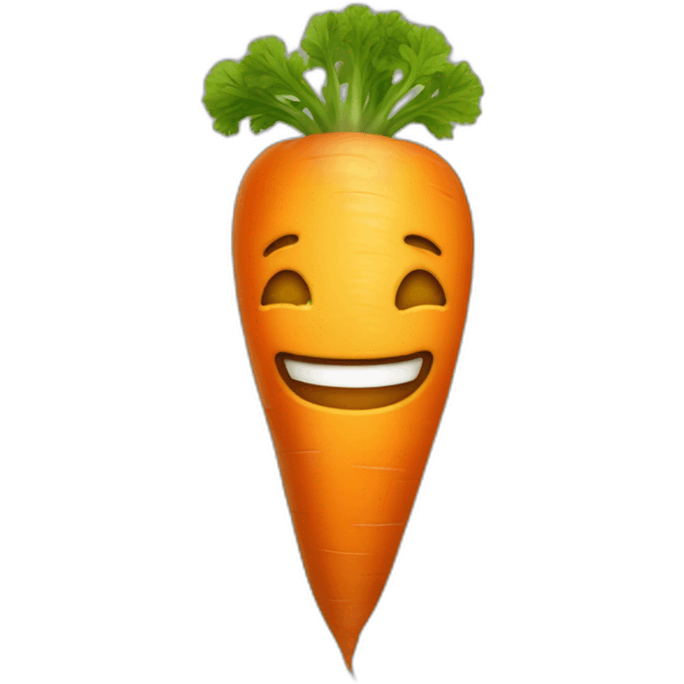 a glowing carrot with a human like smile emoji