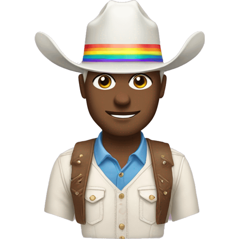 white cowboy with rainbow pride hat emoji