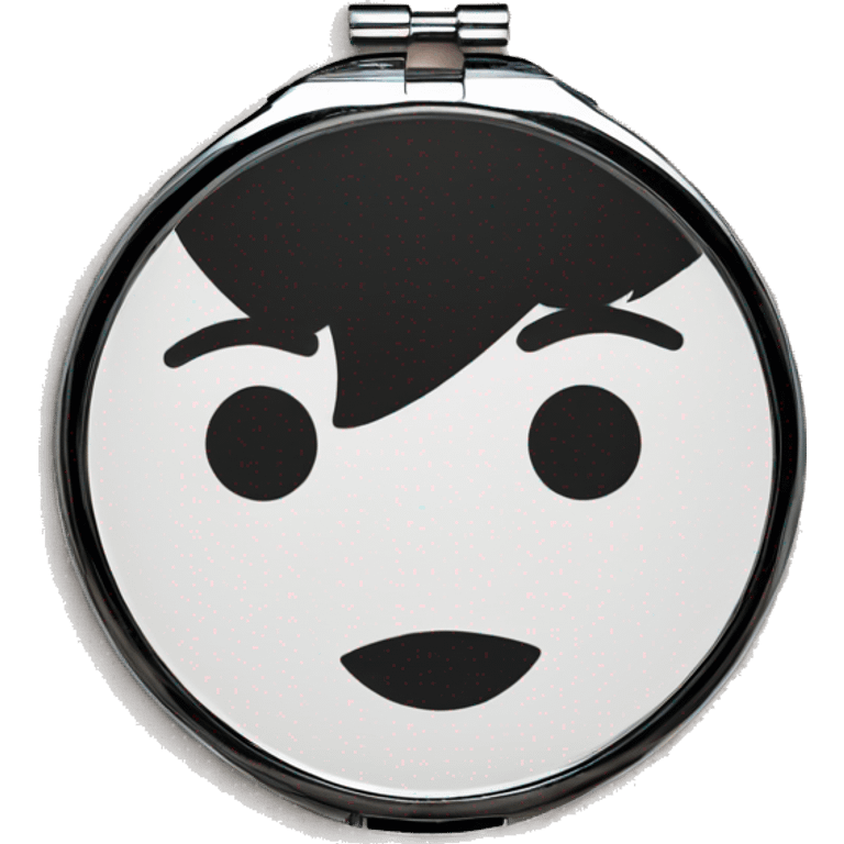 A round, elegant opened compact mirror emoji