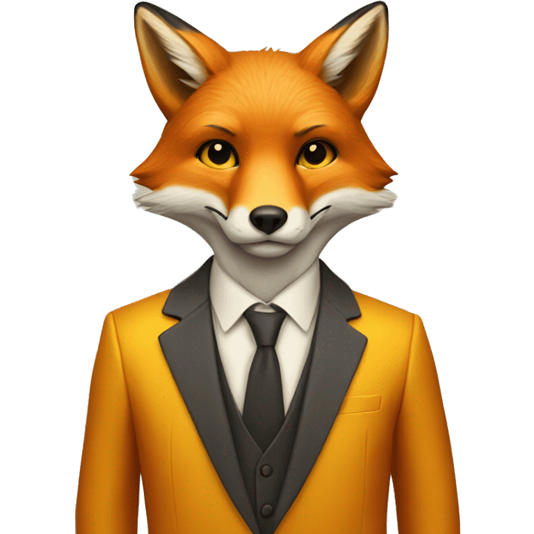 fox in yellow and orange suit emoji