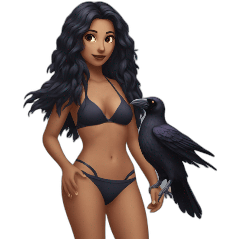 Raven-with-bikini emoji