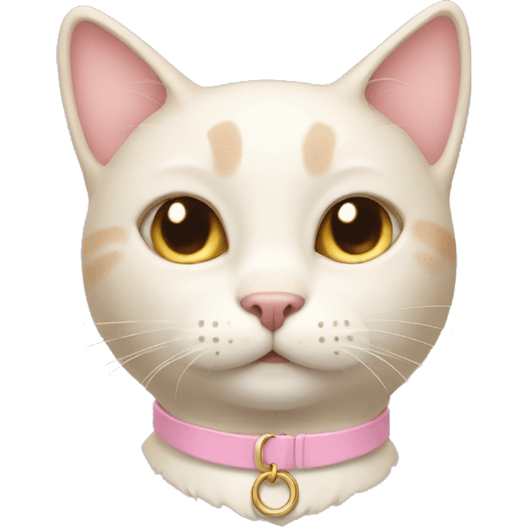 cream cat with light pink collar emoji