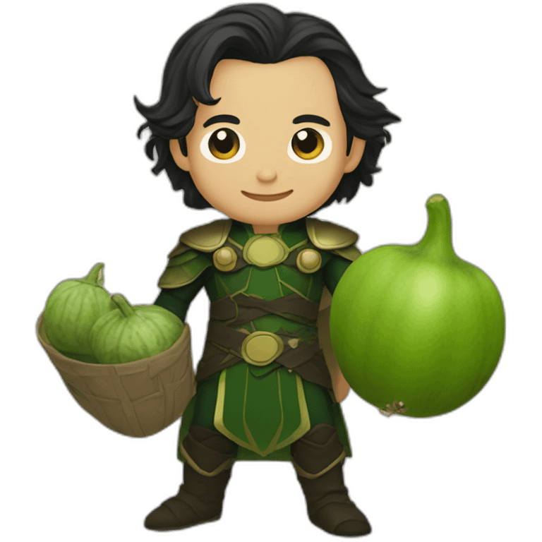 Loki with bottle gourd emoji