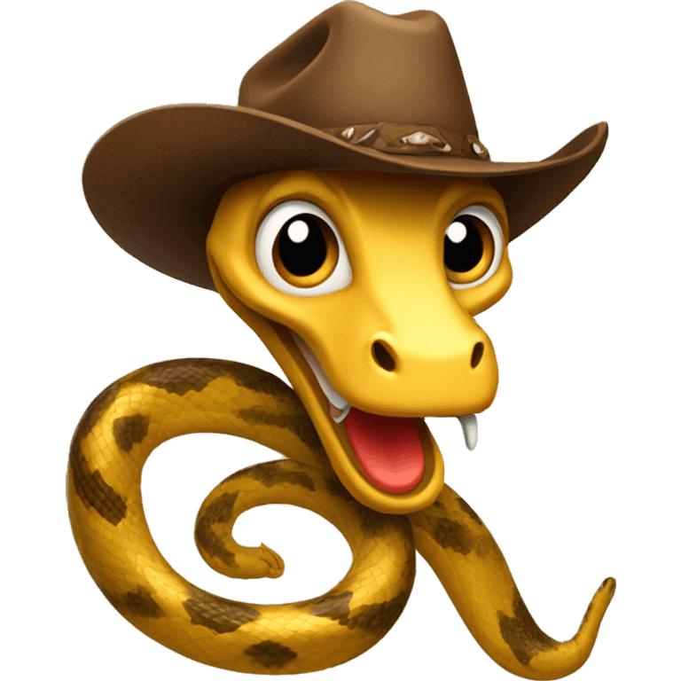 Snake wearing a cowboy hat emoji