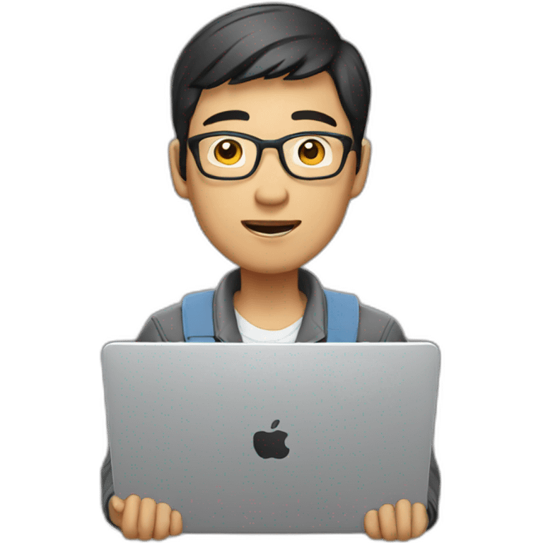 asian man with a laptop emoji