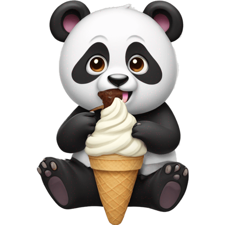 Panda eating ice cream emoji