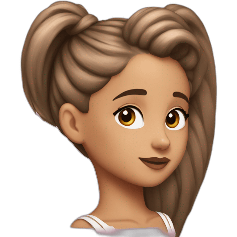 ariana grande with ponytail emoji