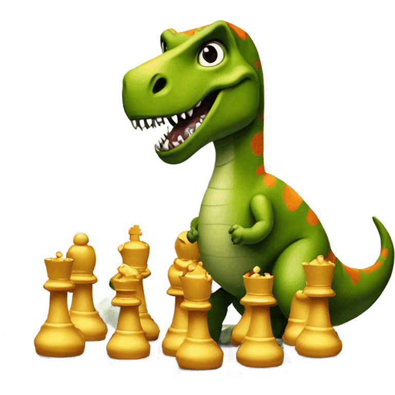 dinosaur plays chess emoji