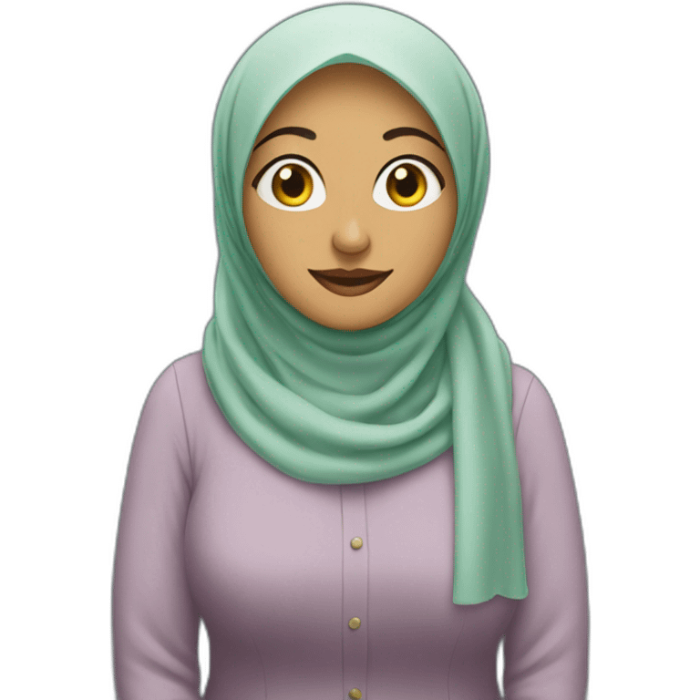 hijabi aunty speaking on stage emoji