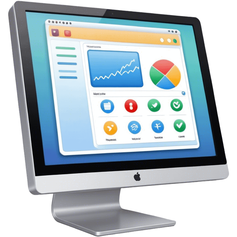 Create an emoji for UX/UI design. Show a monitor or tablet with a web interface mockup displayed on the screen. Use modern, professional colors. Do not include any emojis or smiley faces. Make the background transparent. emoji