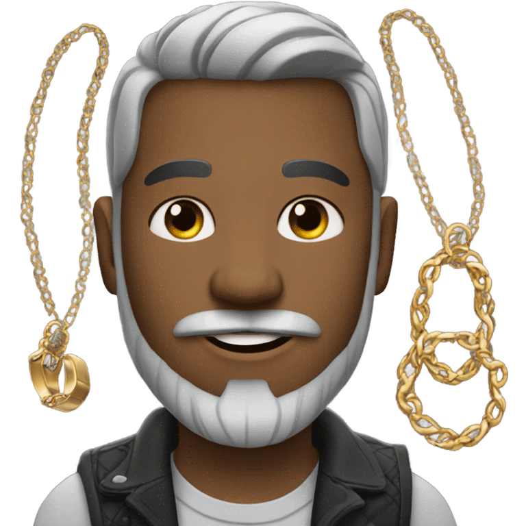 male with jewelry and beard emoji