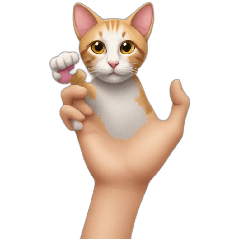 Cat heart hand emoji