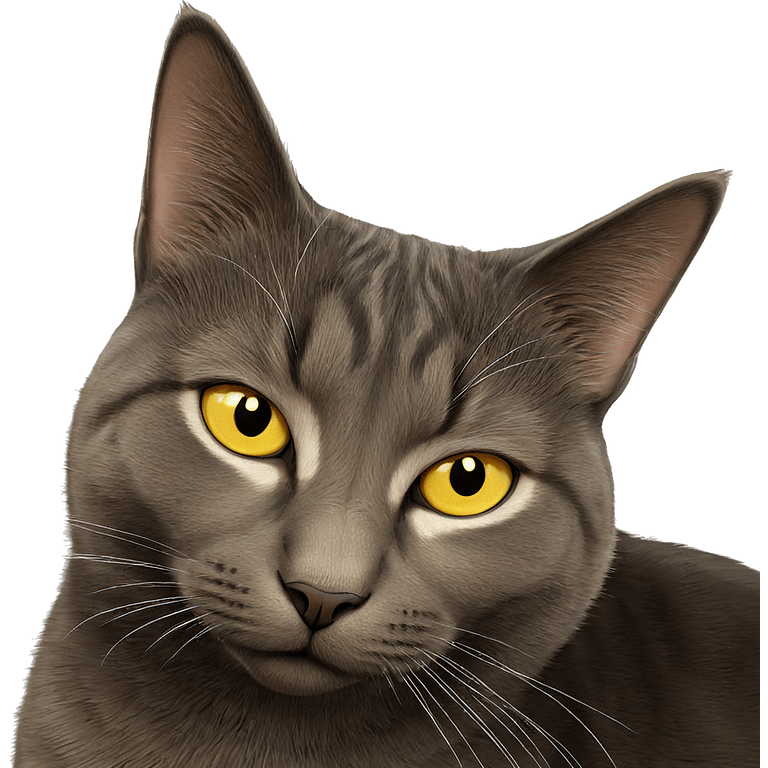 yellow eyed cat close up emoji