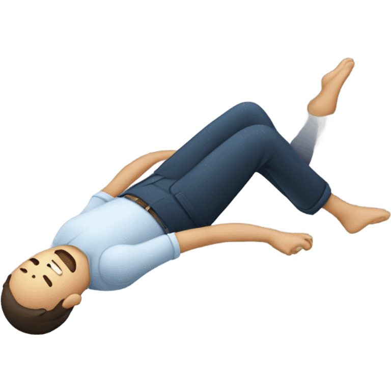 person levitating while laying down emoji