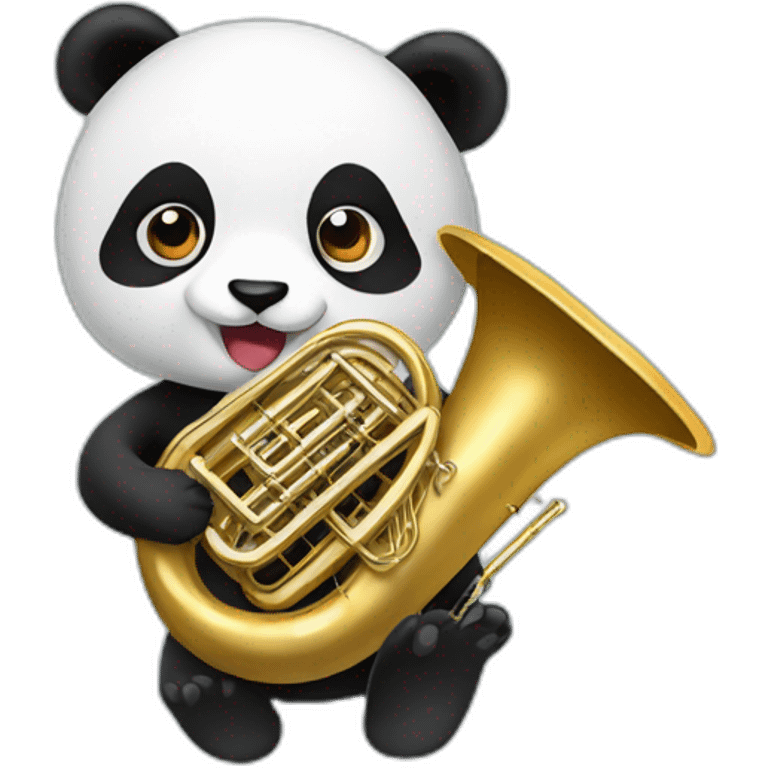 Panda playing a tuba emoji