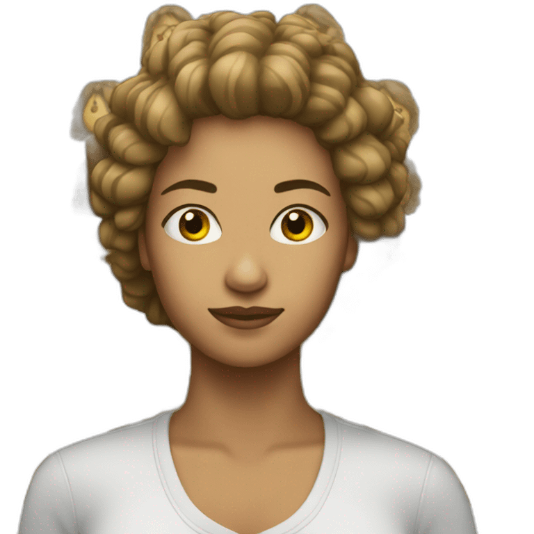 Mujer pelo blanco y corto emoji