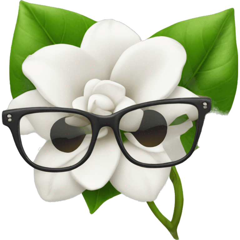 Gardenia with a glasses  emoji