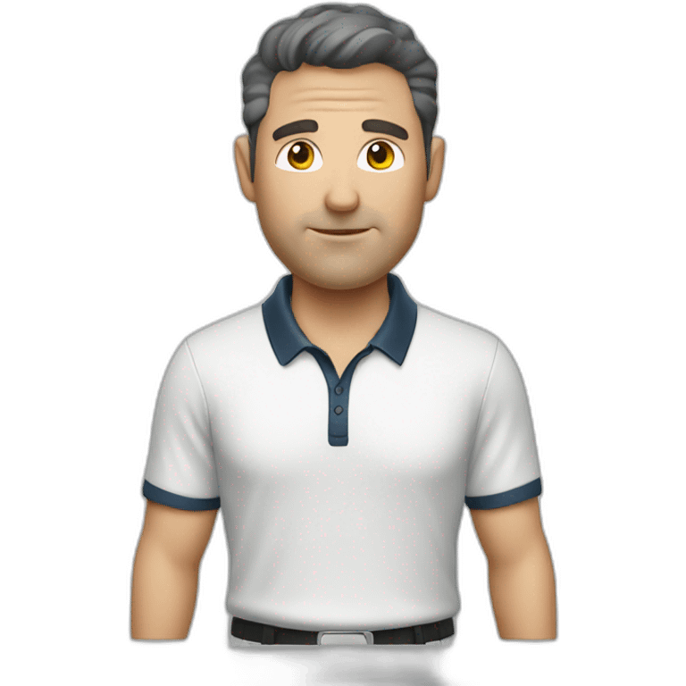 white middle aged golfer with dark hair emoji