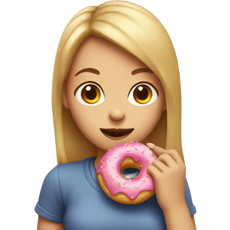 Girl eating donut emoji