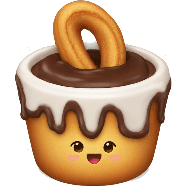 Churro with chocolate tip emoji