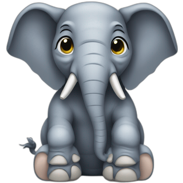 elephant geek mascot emoji