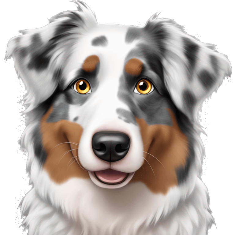 Blue eyed blue Merle Australian shepherd  emoji