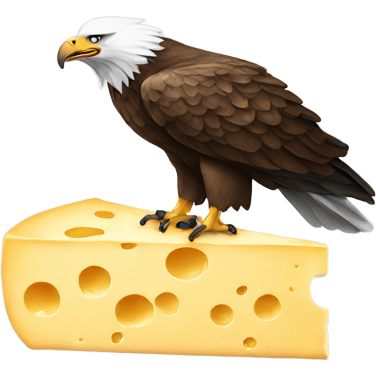 Cheese eating an eagle emoji