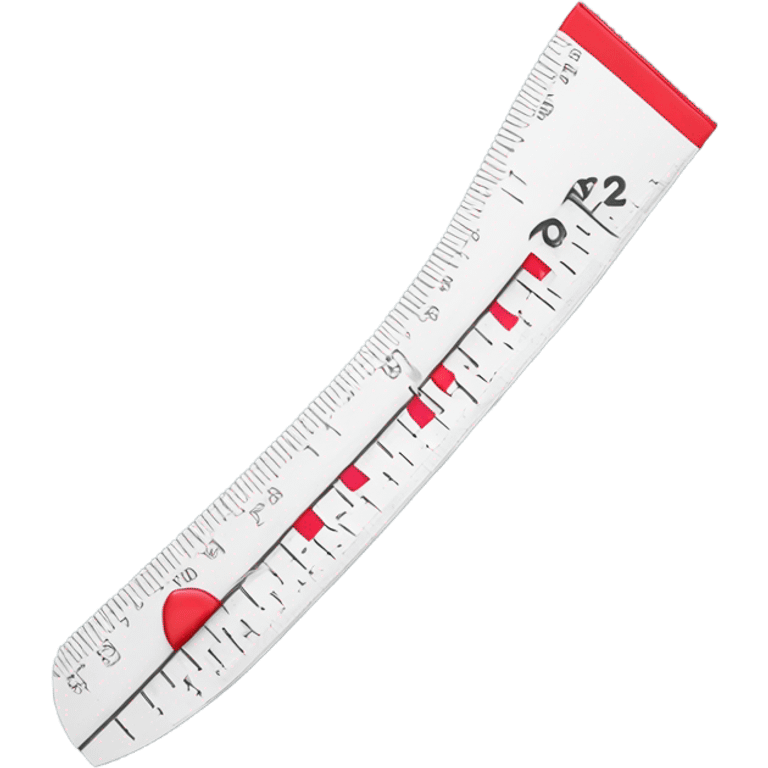 a metric ruler with a kiss lipstick mark on it emoji