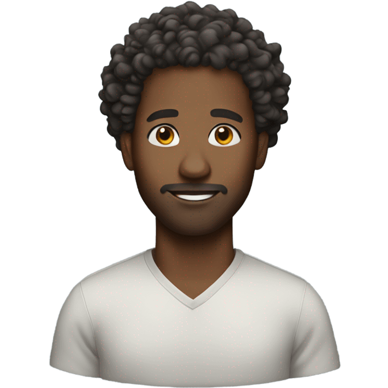 black man curly hair emoji